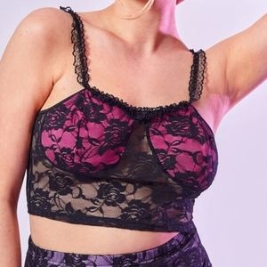 Shein 3xl black sheer crop cami